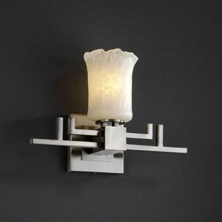 Justice Design Group GLA-8701-26-WHTW-NCKL Veneto Luce Collection Aero 1-Light Wall Sconce
